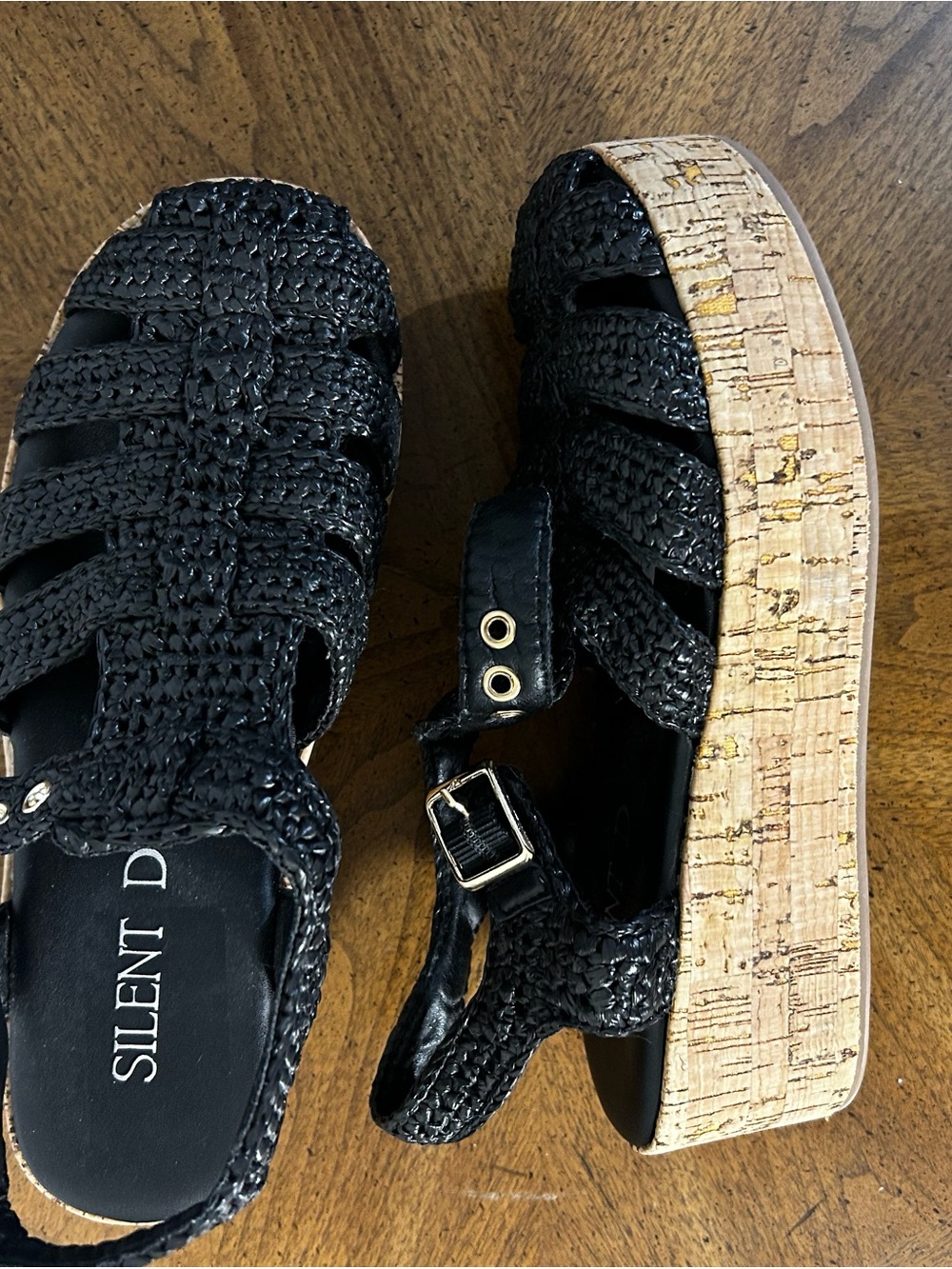 Silent D Fisherman Cork Bottom Platform Flats